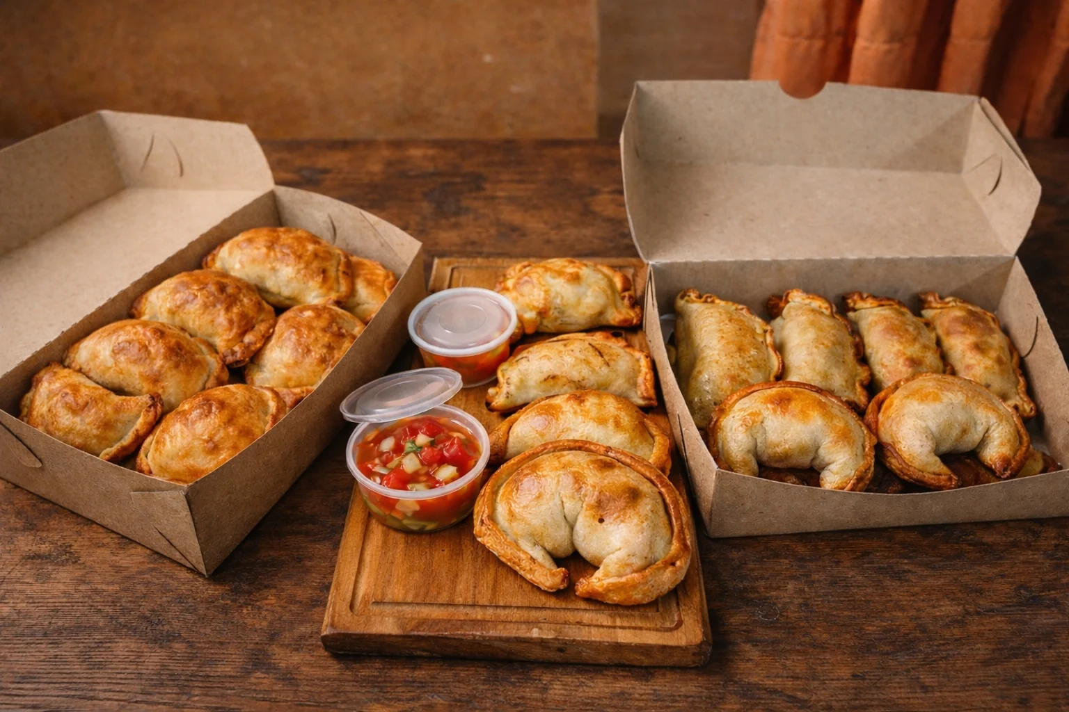 Varias empanadas caseras listas para compartir